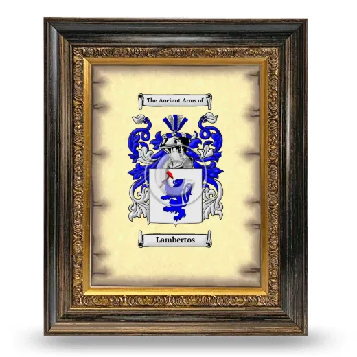 Lambertos Coat of Arms Framed - Heirloom