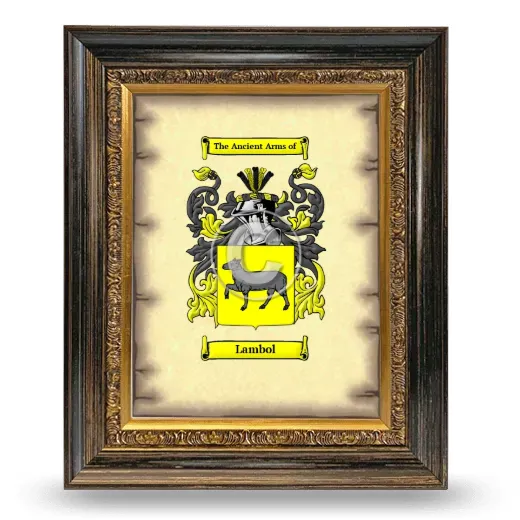 Lambol Coat of Arms Framed - Heirloom