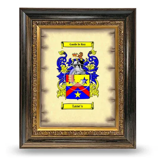 Lane's Coat of Arms Framed - Heirloom