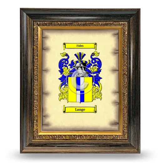 Lange Coat of Arms Framed - Heirloom