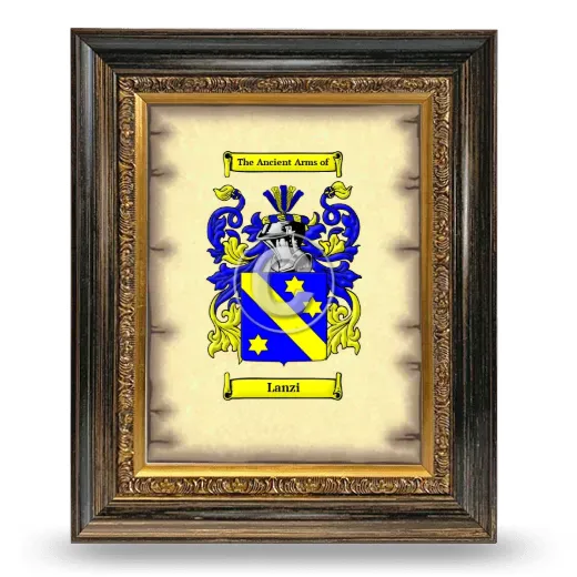 Lanzi Coat of Arms Framed - Heirloom