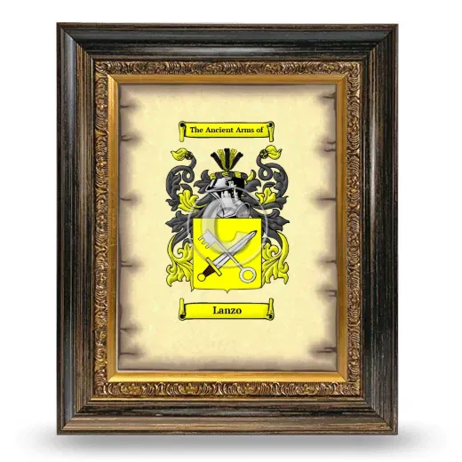 Lanzo Coat of Arms Framed - Heirloom