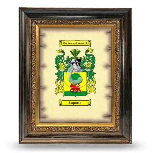 Lapatte Coat of Arms Framed - Heirloom