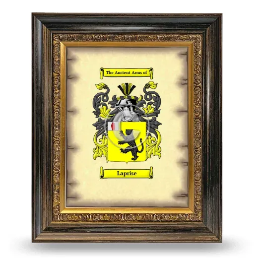 Laprise Coat of Arms Framed - Heirloom