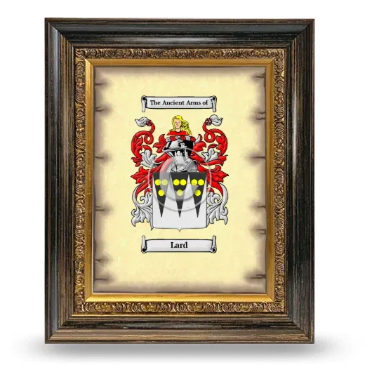 Lard Coat of Arms Framed - Heirloom