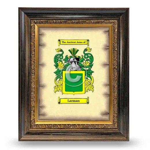 Larman Coat of Arms Framed - Heirloom