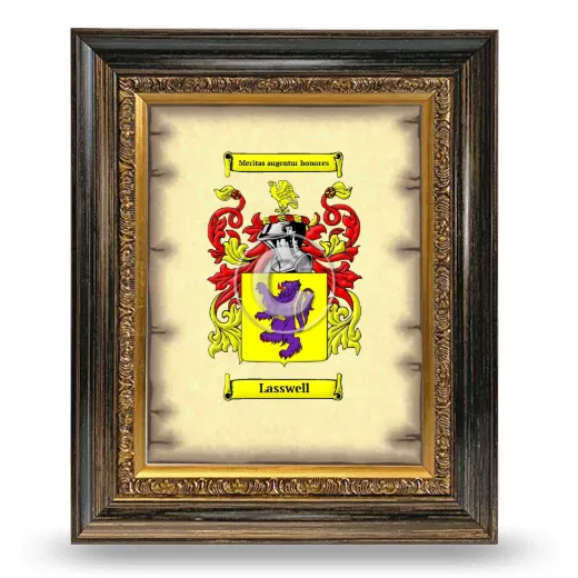 Lasswell Coat of Arms Framed - Heirloom
