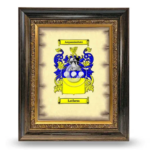 Lathem Coat of Arms Framed - Heirloom
