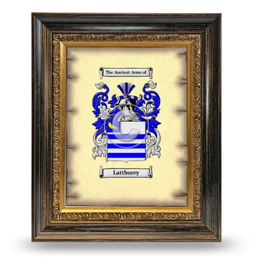 Lattburey Coat of Arms Framed - Heirloom