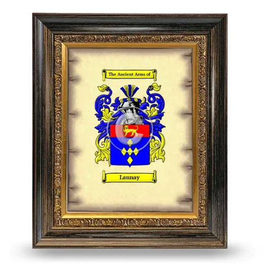 Launay Coat of Arms Framed - Heirloom