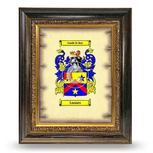 Launes Coat of Arms Framed - Heirloom