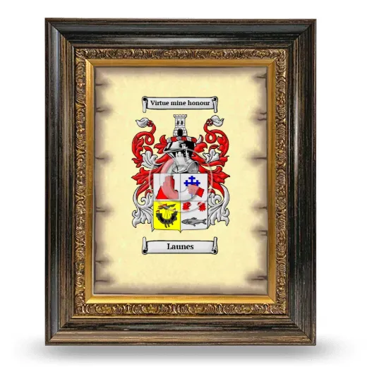 Launes Coat of Arms Framed - Heirloom