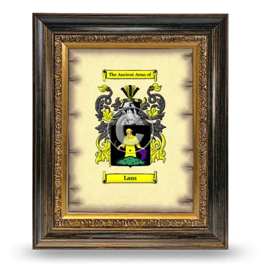 Laus Coat of Arms Framed - Heirloom