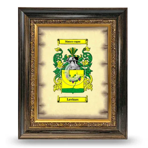 Lavinas Coat of Arms Framed - Heirloom