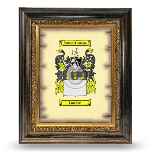 Lawless Coat of Arms Framed - Heirloom
