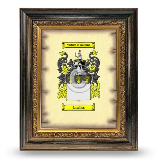 Lawliss Coat of Arms Framed - Heirloom