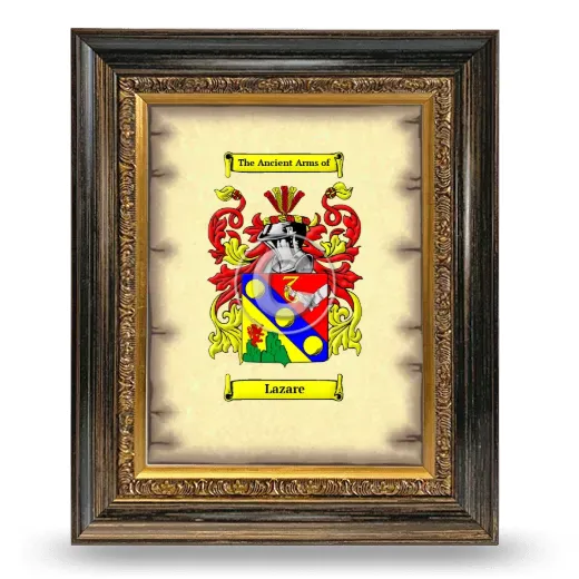 Lazare Coat of Arms Framed - Heirloom