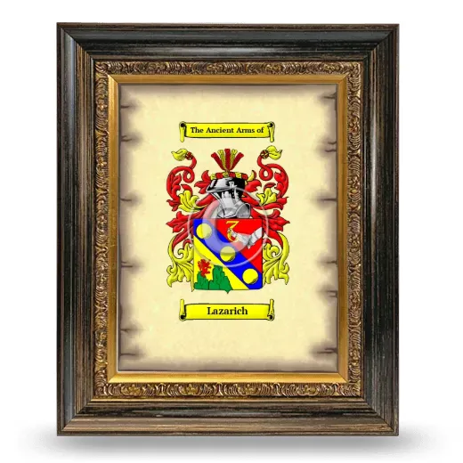 Lazarich Coat of Arms Framed - Heirloom