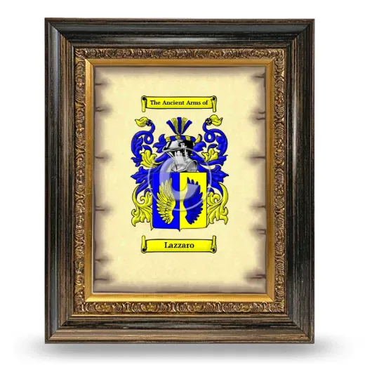 Lazzaro Coat of Arms Framed - Heirloom