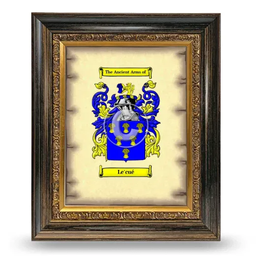 Le'cué Coat of Arms Framed - Heirloom