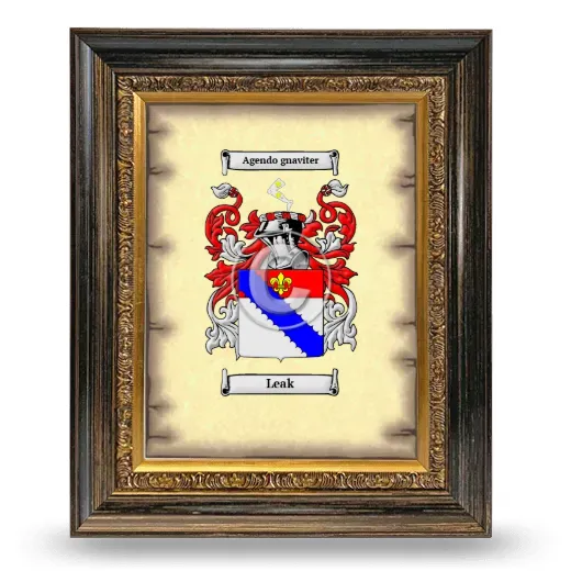 Leak Coat of Arms Framed - Heirloom