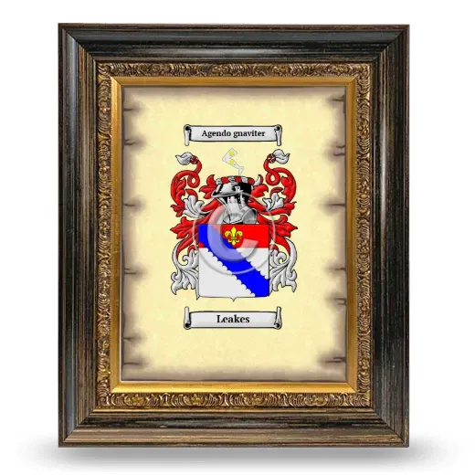 Leakes Coat of Arms Framed - Heirloom