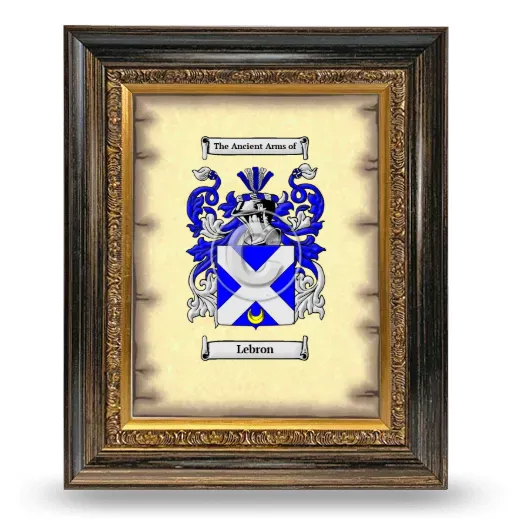 Lebron Coat of Arms Framed - Heirloom