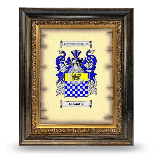 Lecointre Coat of Arms Framed - Heirloom
