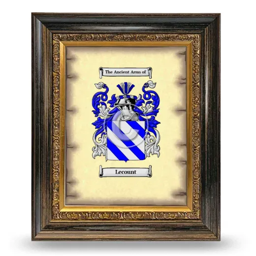 Lecount Coat of Arms Framed - Heirloom