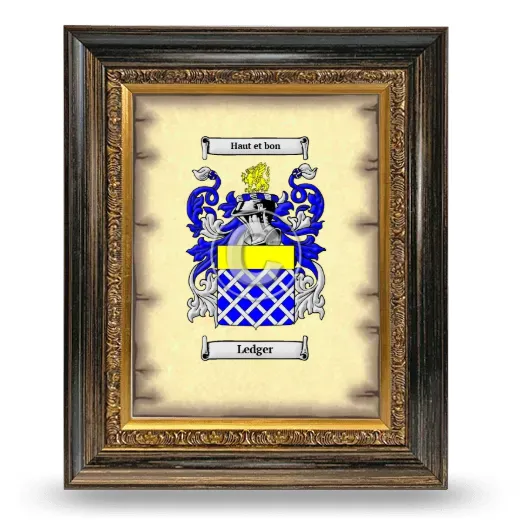Ledger Coat of Arms Framed - Heirloom
