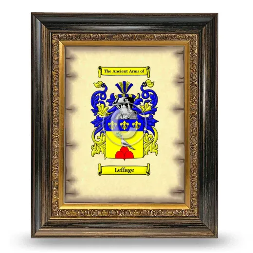 Leffage Coat of Arms Framed - Heirloom