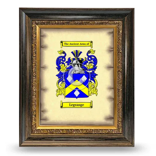 Legrange Coat of Arms Framed - Heirloom