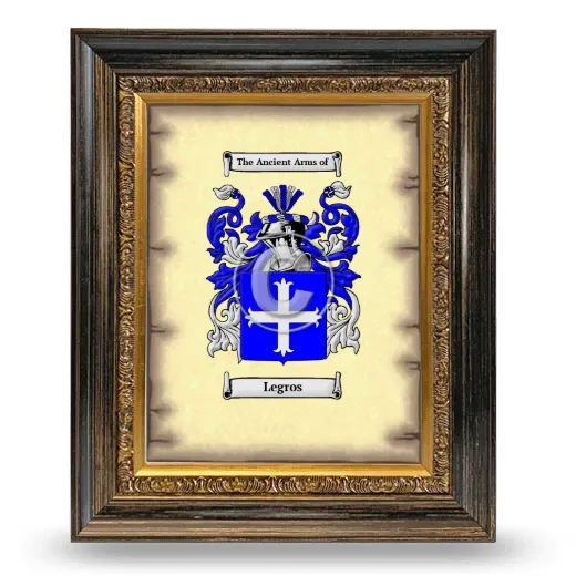 Legros Coat of Arms Framed - Heirloom