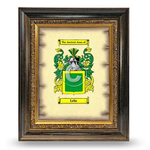 Lehr Coat of Arms Framed - Heirloom