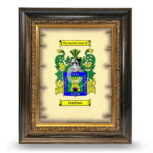 Lejairma Coat of Arms Framed - Heirloom