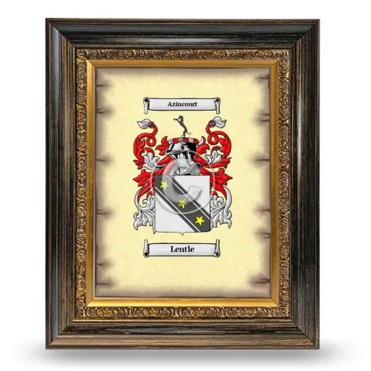 Lentle Coat of Arms Framed - Heirloom