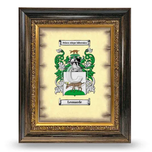 Leonarde Coat of Arms Framed - Heirloom