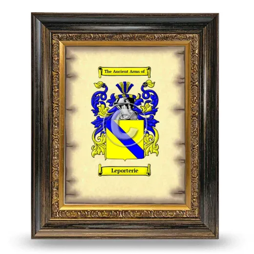 Leporterie Coat of Arms Framed - Heirloom