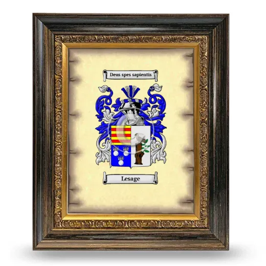 Lesage Coat of Arms Framed - Heirloom