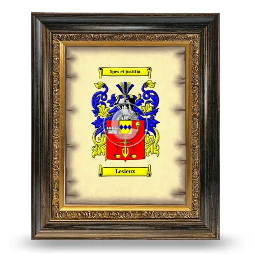 Lesieux Coat of Arms Framed - Heirloom