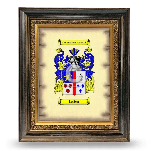 Letten Coat of Arms Framed - Heirloom