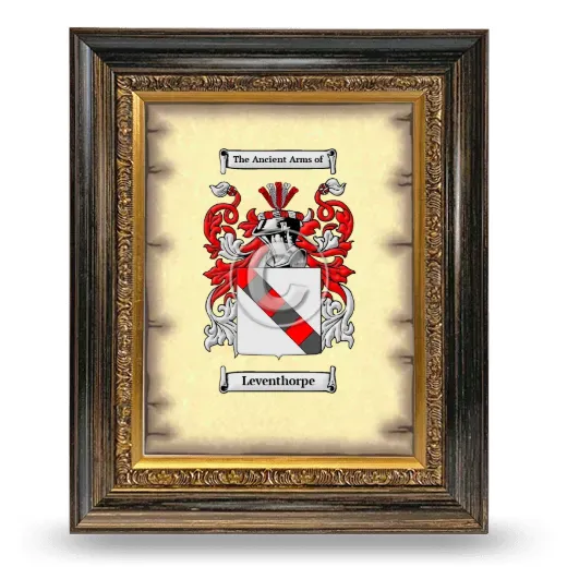 Leventhorpe Coat of Arms Framed - Heirloom