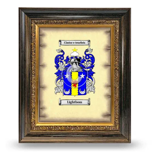 Lightbom Coat of Arms Framed - Heirloom