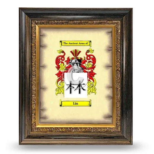 Lin Coat of Arms Framed - Heirloom