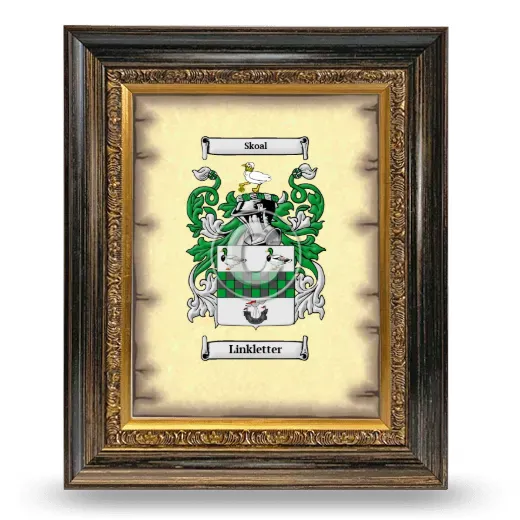 Linkletter Coat of Arms Framed - Heirloom