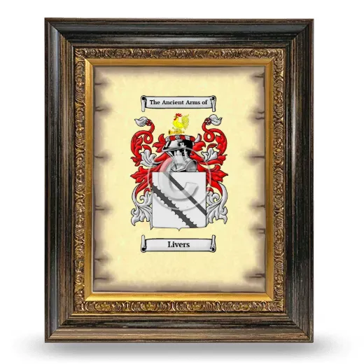Livers Coat of Arms Framed - Heirloom