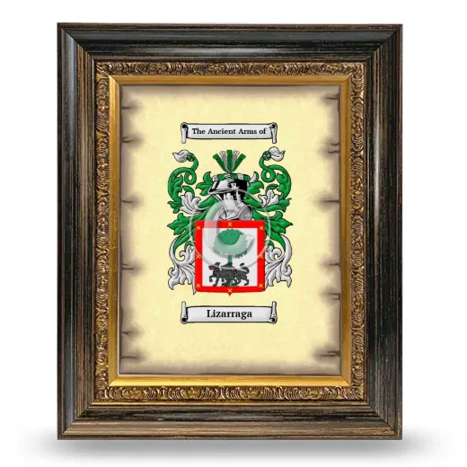 Lizarraga Coat of Arms Framed - Heirloom