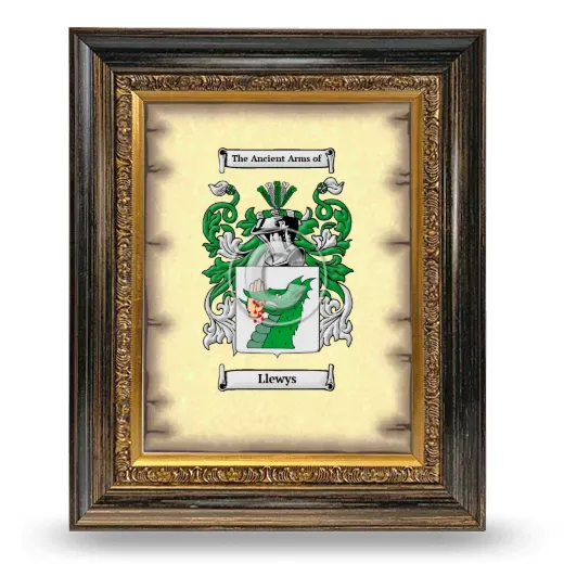 Llewys Coat of Arms Framed - Heirloom