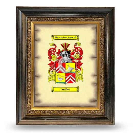 Loefler Coat of Arms Framed - Heirloom