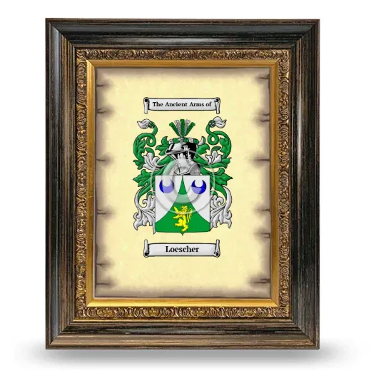 Loescher Coat of Arms Framed - Heirloom